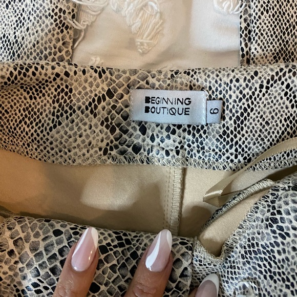 BEGINNING BOUTIQUE SNAKESKIN PANTS - Picture 2 of 5